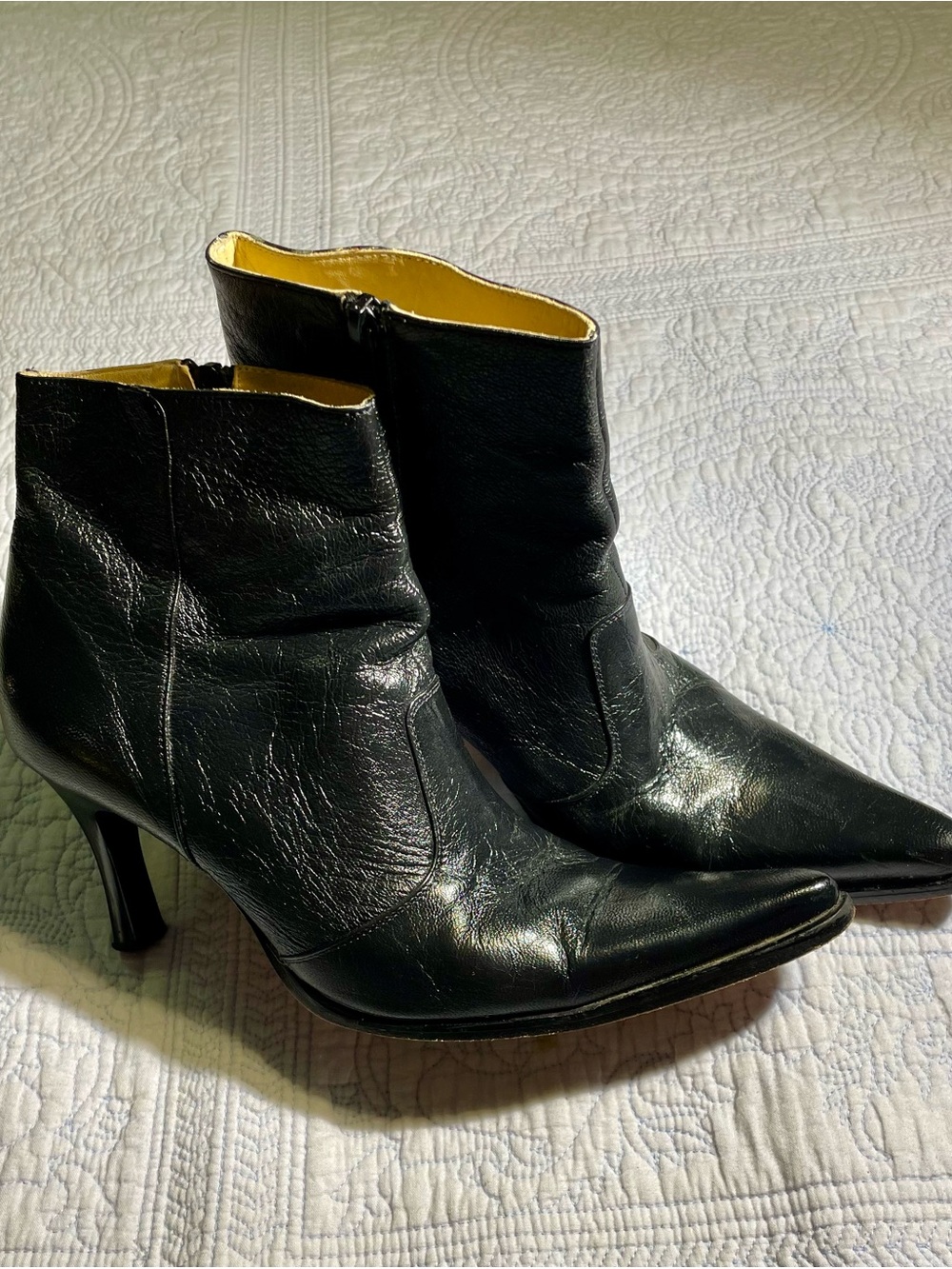 Stunning Black Leather Boots sz 9.5
